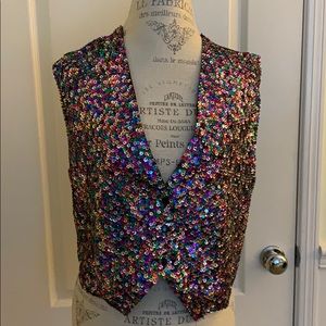 Beaujon Paris Sequined Vest - 3 snap closure